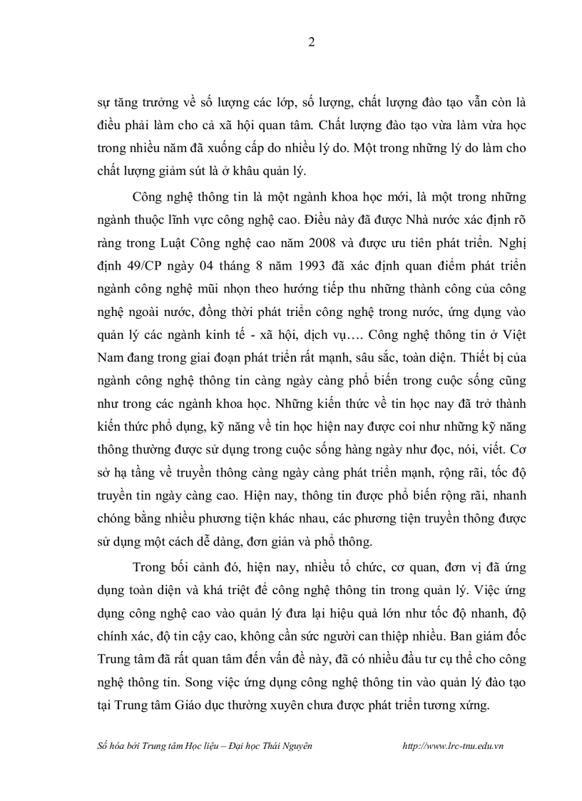 image for page Giải pháp nâng cao hiệu quả quản lý đào tạo hình thức vừa làm vừa học thông qua ứng dụng Công nghệ thông tin tại Trung tâm Giáo dục thường xuyên tỉnh