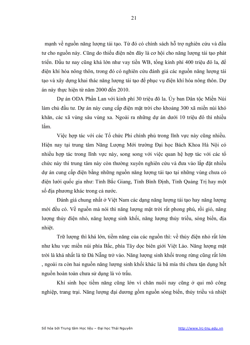 image for page Điều tra đánh giá tiềm năng và khả năng đóng góp của các nguồn NLM TT trên địa bàn tỉnh Thái Nguyên vào lưới điện của tỉnh