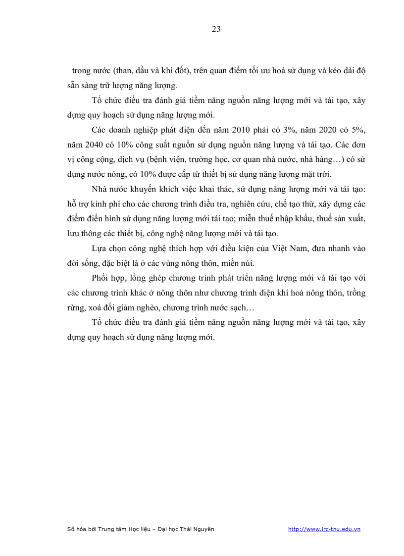 image for page Điều tra đánh giá tiềm năng và khả năng đóng góp của các nguồn NLM TT trên địa bàn tỉnh Thái Nguyên vào lưới điện của tỉnh