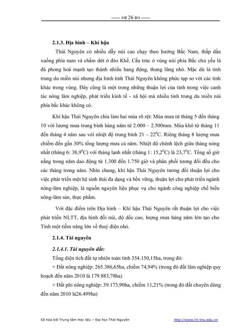 image for page Điều tra đánh giá tiềm năng và khả năng đóng góp của các nguồn NLM TT trên địa bàn tỉnh Thái Nguyên vào lưới điện của tỉnh
