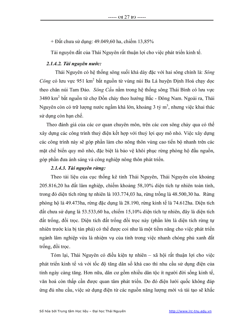 image for page Điều tra đánh giá tiềm năng và khả năng đóng góp của các nguồn NLM TT trên địa bàn tỉnh Thái Nguyên vào lưới điện của tỉnh