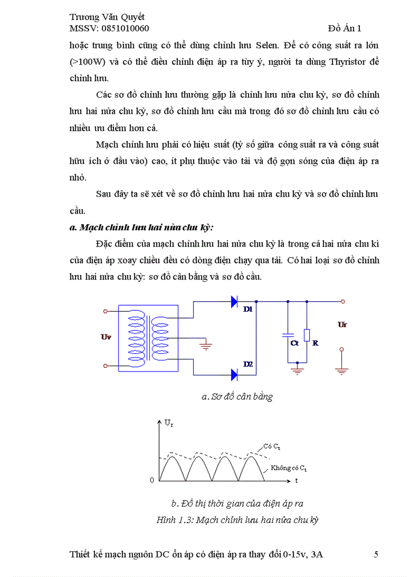 image for page Thiết kế mạch nguồn một chiều ổn áp có điện áp ra thay đổi 0 15V 3A