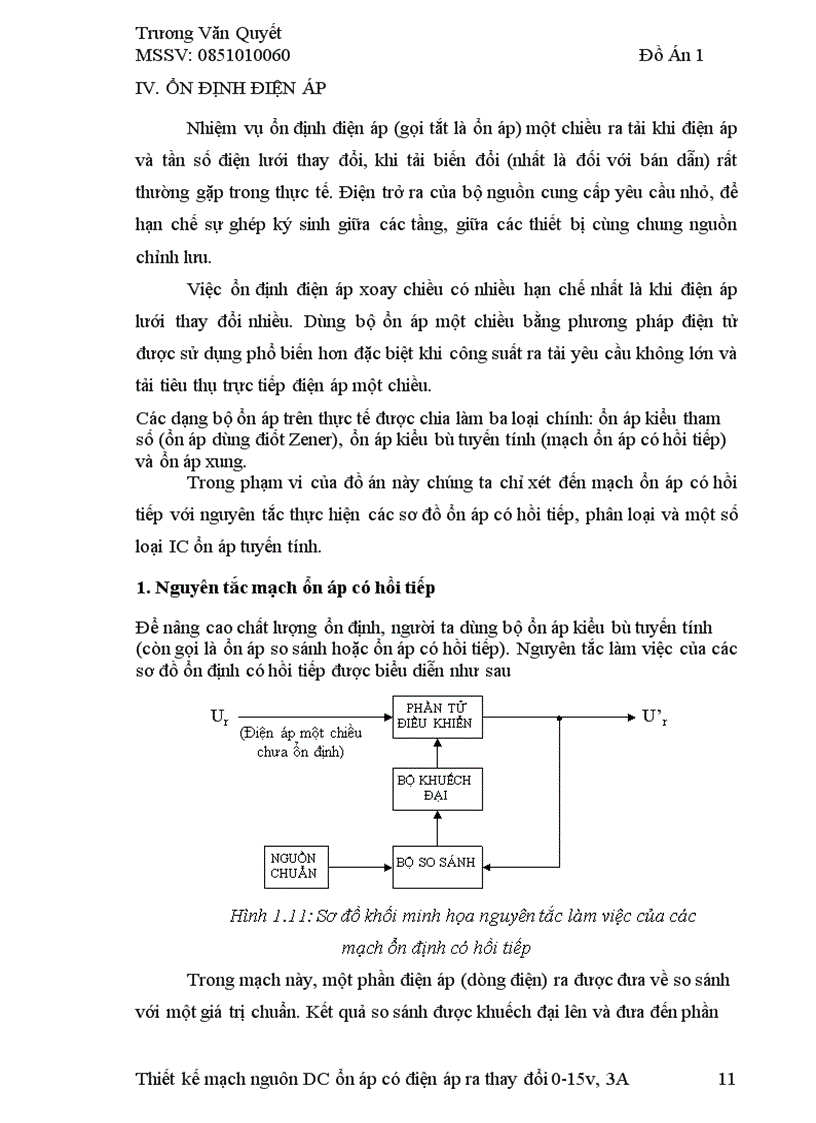 image for page Thiết kế mạch nguồn một chiều ổn áp có điện áp ra thay đổi 0 15V 3A
