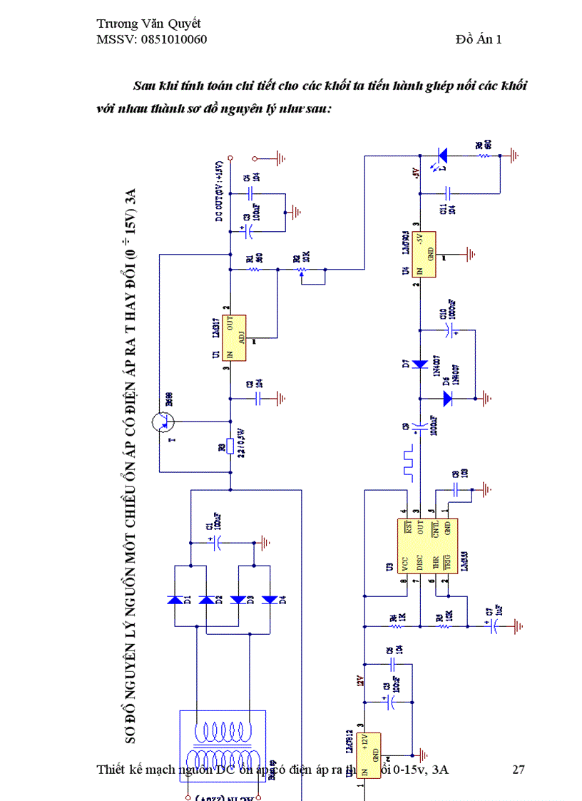 image for page Thiết kế mạch nguồn một chiều ổn áp có điện áp ra thay đổi 0 15V 3A