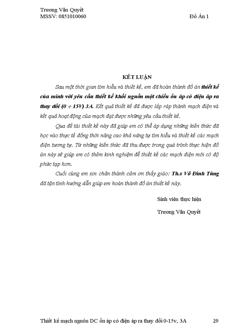 image for page Thiết kế mạch nguồn một chiều ổn áp có điện áp ra thay đổi 0 15V 3A