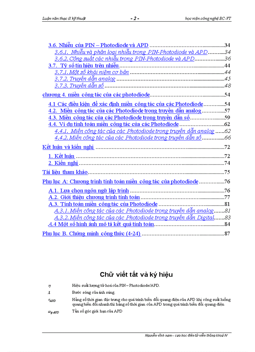 image for page Nghiên cứu miền công tác của các photodiode trong hệ thống thông tin quang tốc độ cao