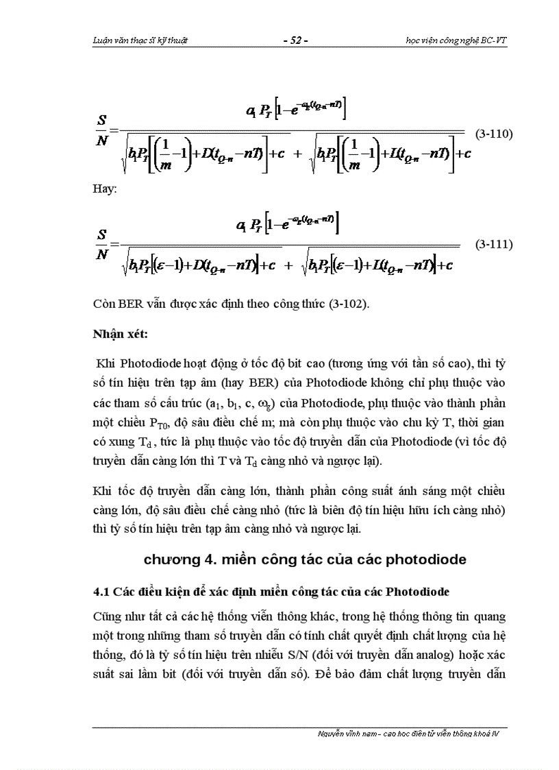 image for page Nghiên cứu miền công tác của các photodiode trong hệ thống thông tin quang tốc độ cao