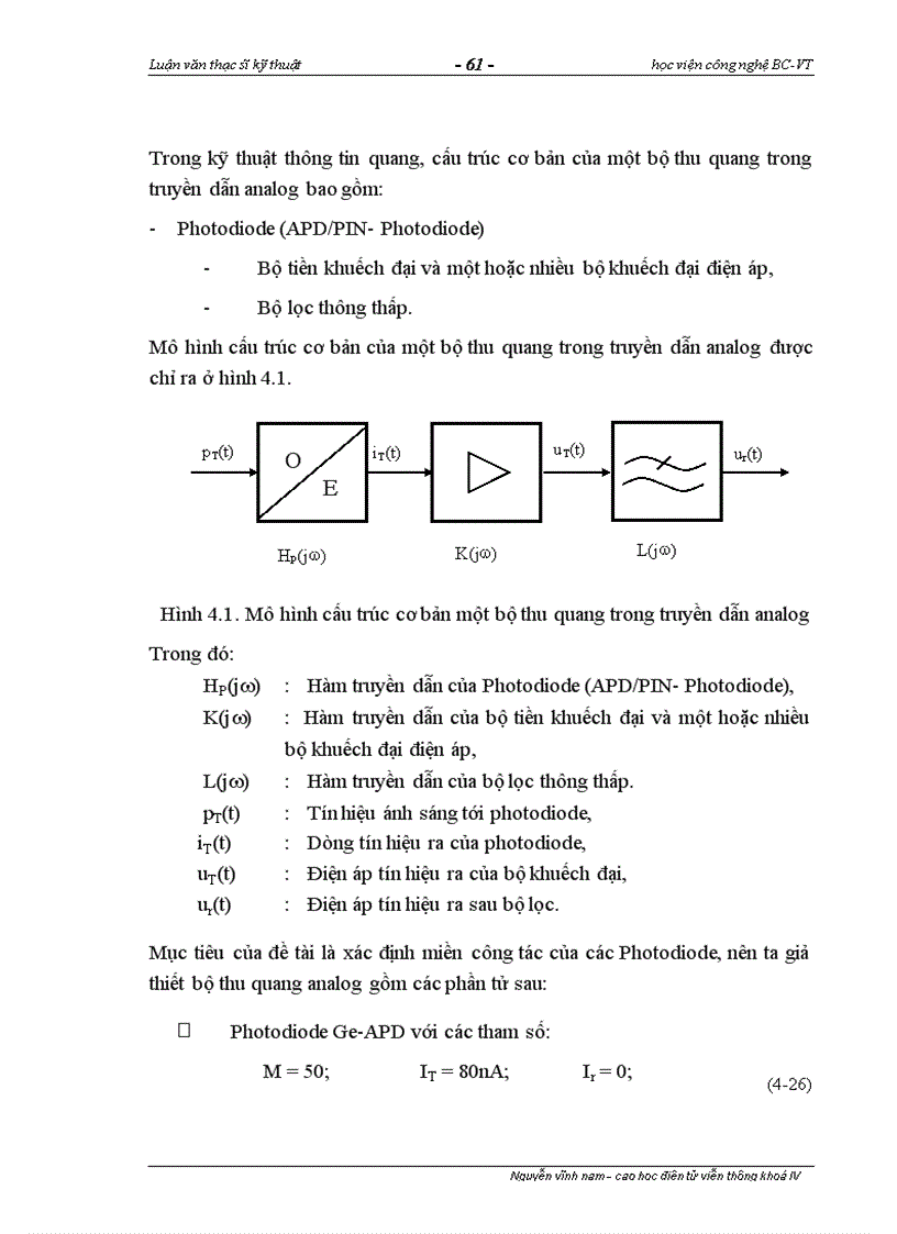 image for page Nghiên cứu miền công tác của các photodiode trong hệ thống thông tin quang tốc độ cao