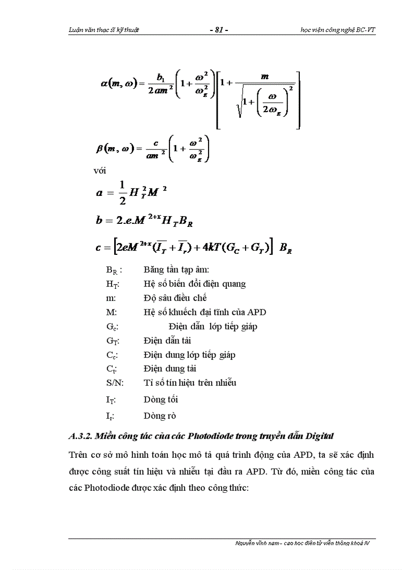 image for page Nghiên cứu miền công tác của các photodiode trong hệ thống thông tin quang tốc độ cao