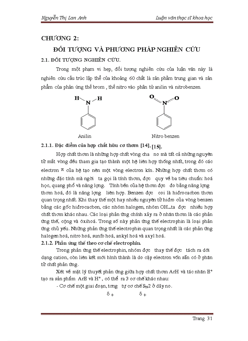 image for page Kiểm chứng quy luật thế vào phân tử anilin và nitrobenzen bằng lý thuyết Hoá học lượng tử