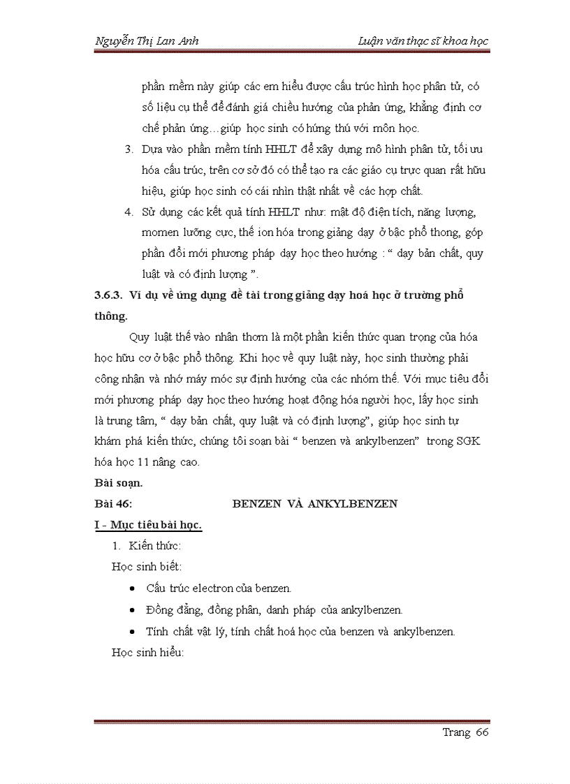 image for page Kiểm chứng quy luật thế vào phân tử anilin và nitrobenzen bằng lý thuyết Hoá học lượng tử