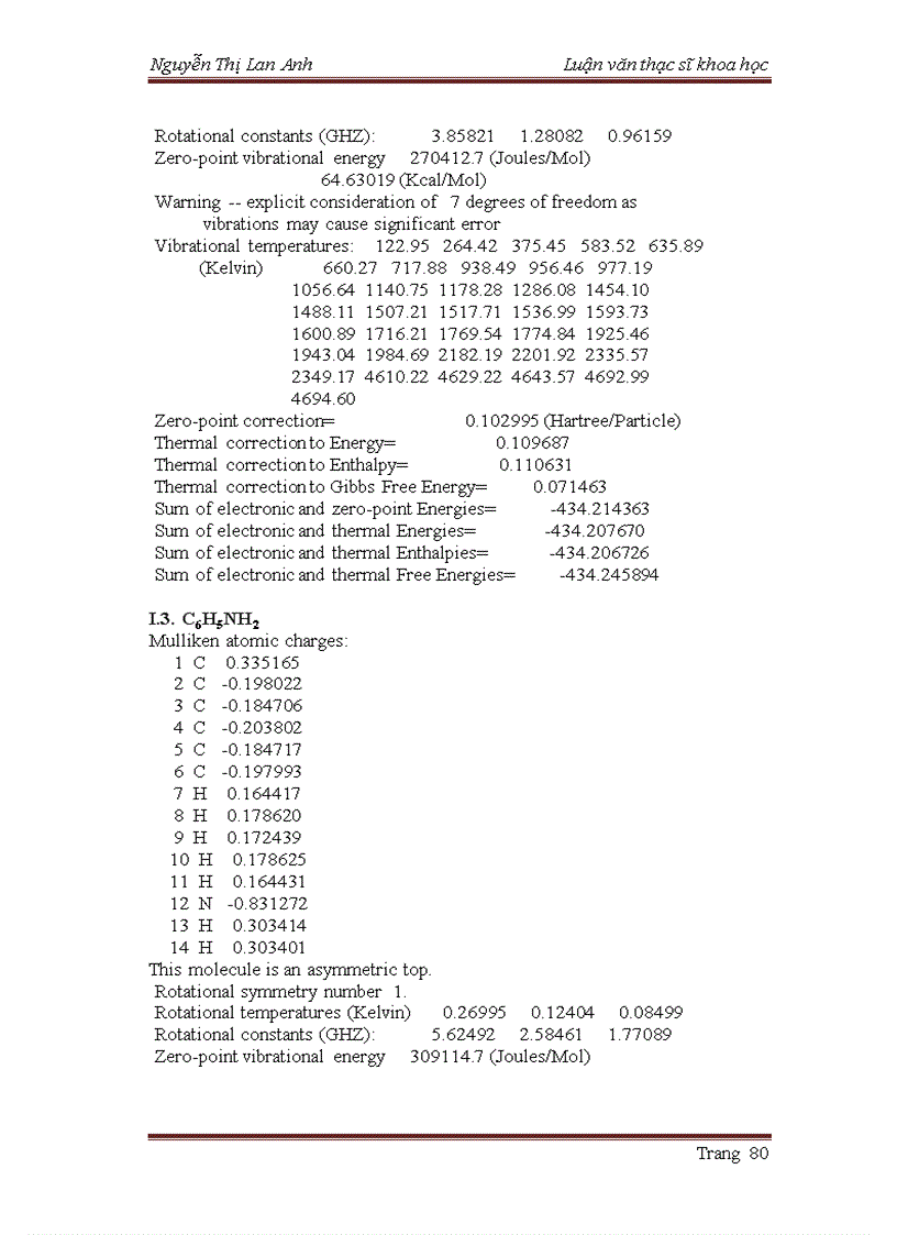 image for page Kiểm chứng quy luật thế vào phân tử anilin và nitrobenzen bằng lý thuyết Hoá học lượng tử