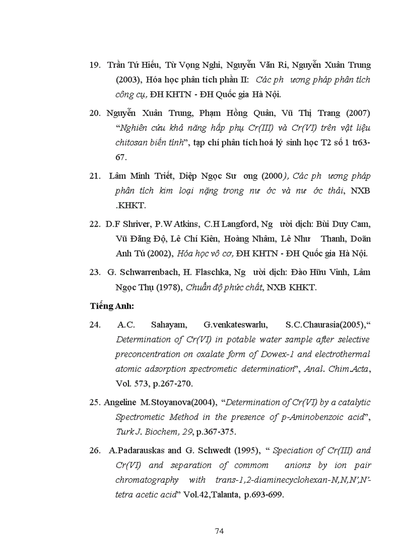 image for page Nghiên cứu tách làm giàu xác định lượng vết Cr III và Cr VI trong nước bằng kỹ thuật chiết pha rắn và phương pháp quang phổ