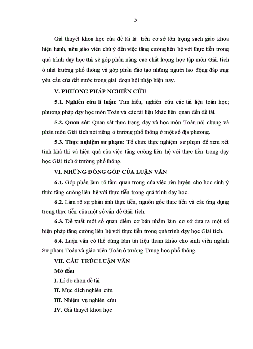 image for page Tăng cường liên hệ với thực tiễn trong quá trình dạy học một số chủ đề giải tích ở trường trung học phổ thông