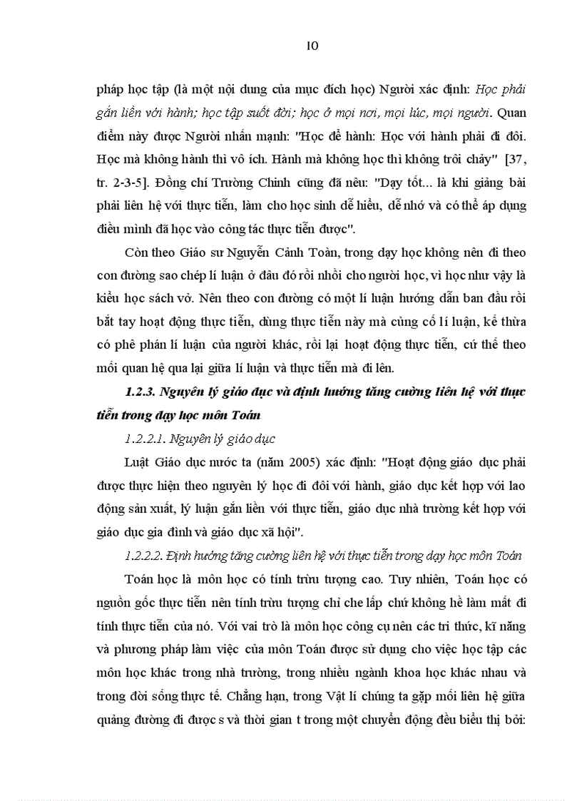 image for page Tăng cường liên hệ với thực tiễn trong quá trình dạy học một số chủ đề giải tích ở trường trung học phổ thông