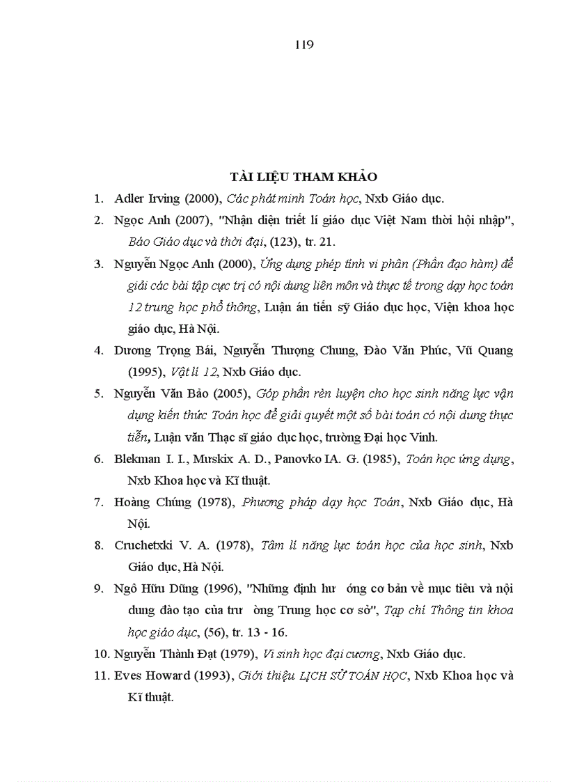 image for page Tăng cường liên hệ với thực tiễn trong quá trình dạy học một số chủ đề giải tích ở trường trung học phổ thông