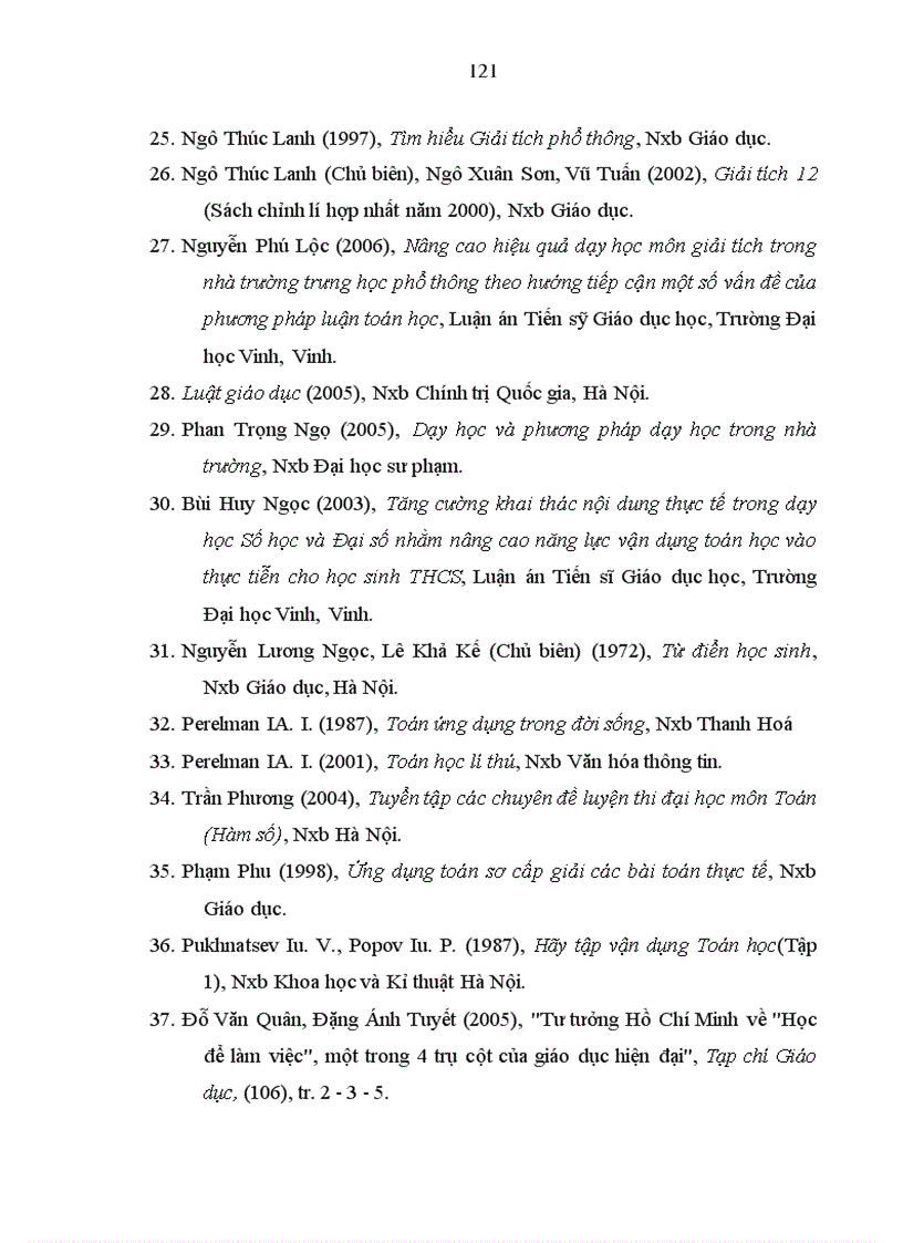 image for page Tăng cường liên hệ với thực tiễn trong quá trình dạy học một số chủ đề giải tích ở trường trung học phổ thông