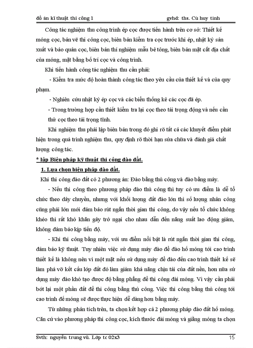 image for page Đồ án kỹ thuật thi công số 1 Thi công phần móng