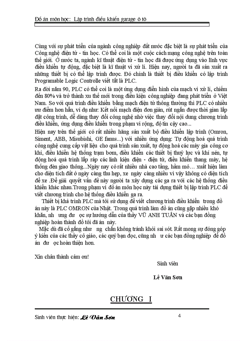 image for page ĐIỀU KHIỂN LẬP TRÌNH PLC Lập trình điều khiển cho garage ôtô