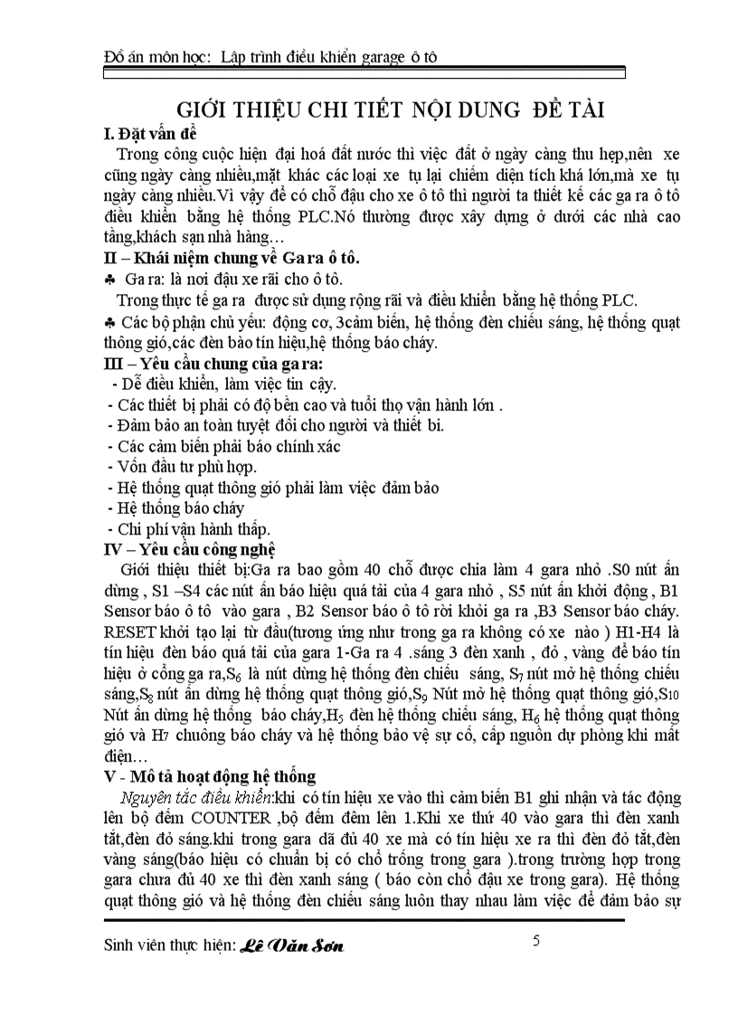 image for page ĐIỀU KHIỂN LẬP TRÌNH PLC Lập trình điều khiển cho garage ôtô