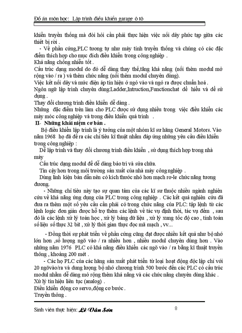 image for page ĐIỀU KHIỂN LẬP TRÌNH PLC Lập trình điều khiển cho garage ôtô