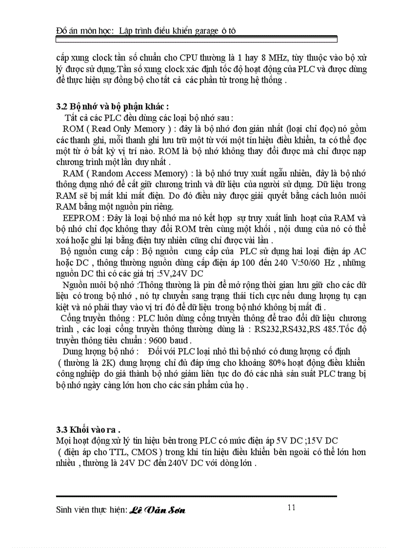 image for page ĐIỀU KHIỂN LẬP TRÌNH PLC Lập trình điều khiển cho garage ôtô