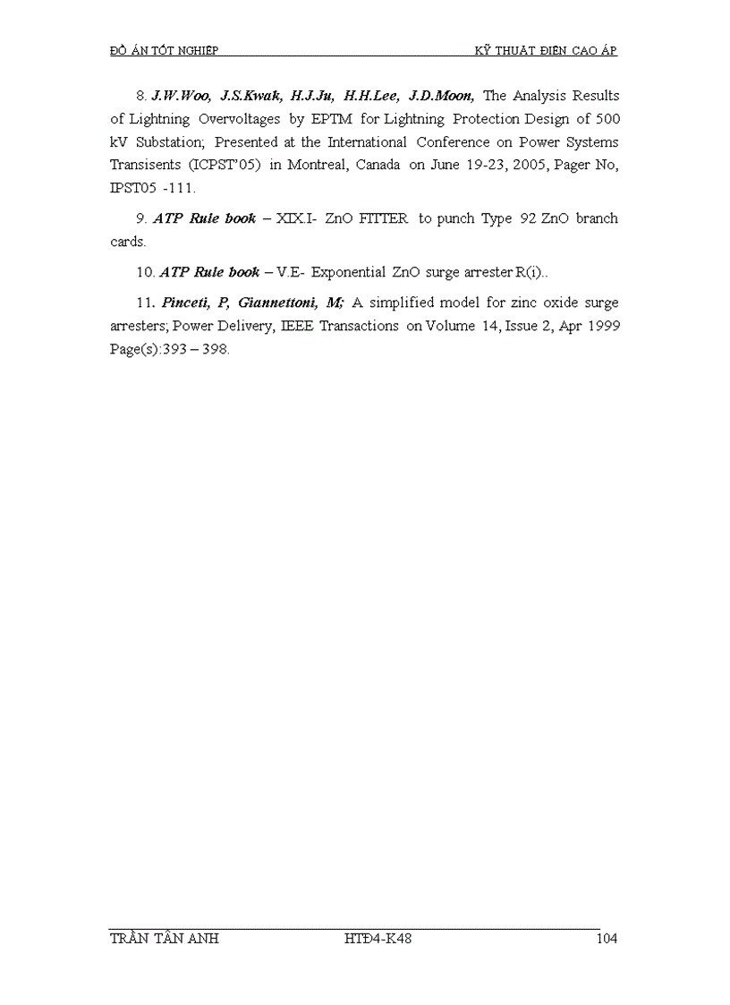 image for page Thiết kế bảo vệ chống sét cho trạm biến áp 220 110kV và đường dây 220kV