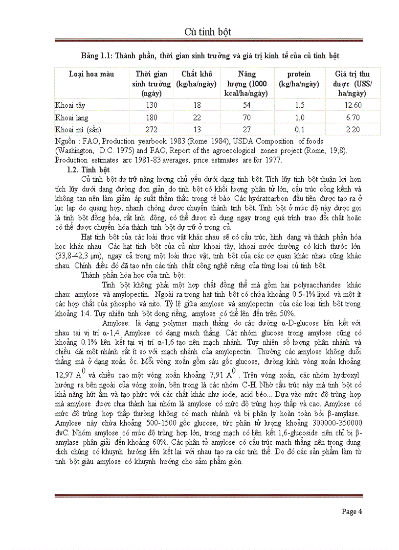 image for page Củ tinh bột và giá trị sử dụng