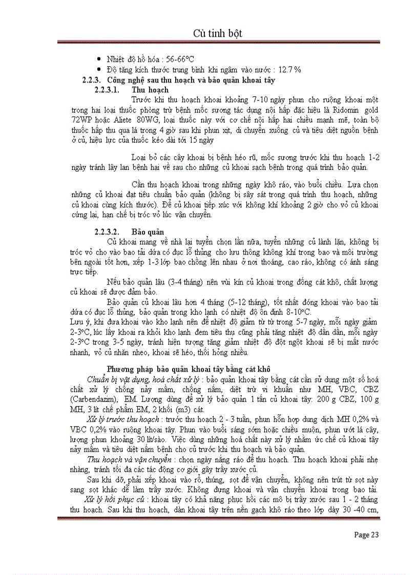 image for page Củ tinh bột và giá trị sử dụng