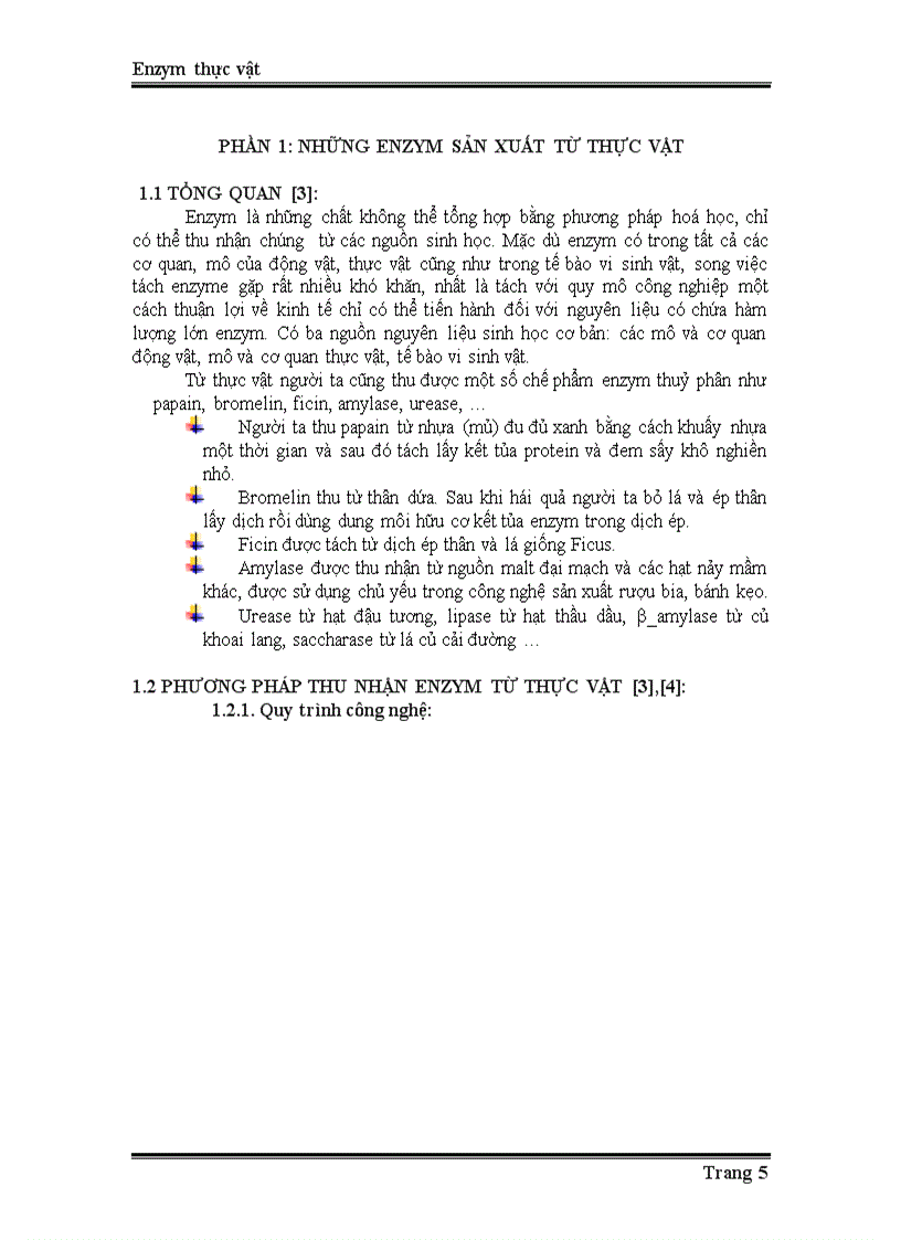 image for page Enzyme từ thực vật