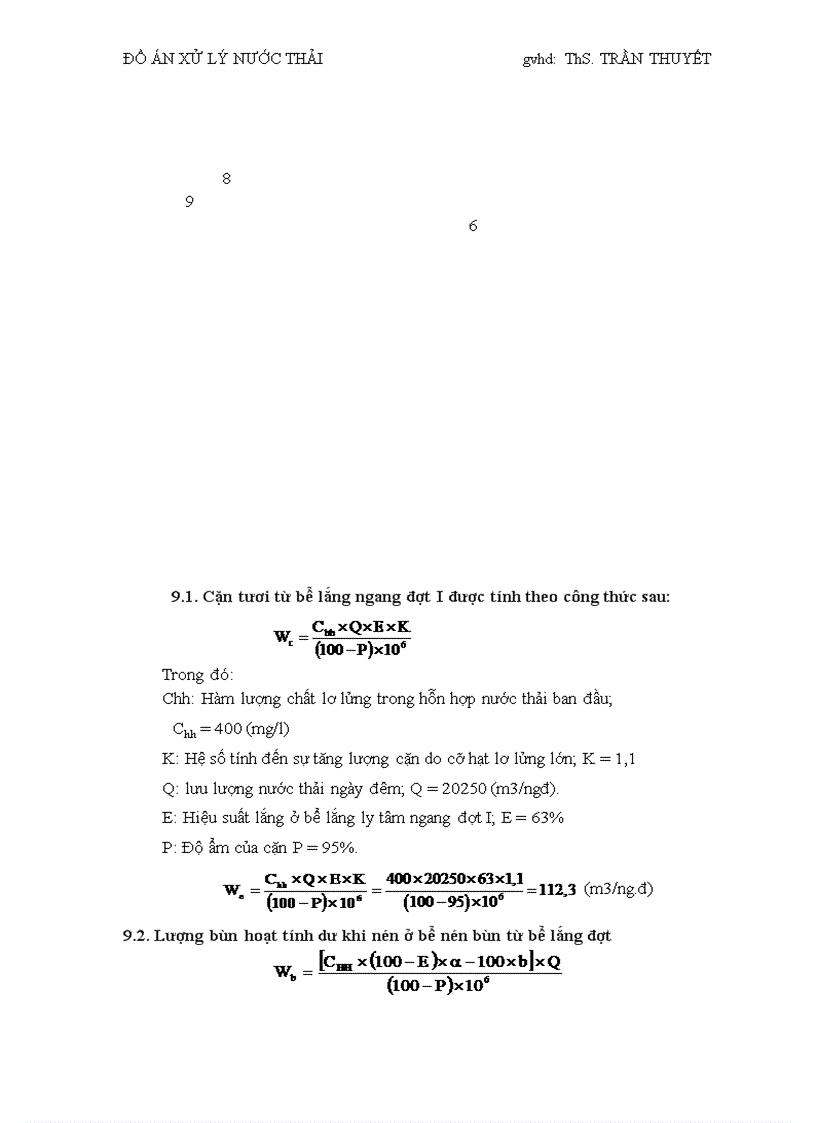 image for page Đồ án môn học xử lý nước thải Thiết kế sơ bộ trạm xử lý nước thải