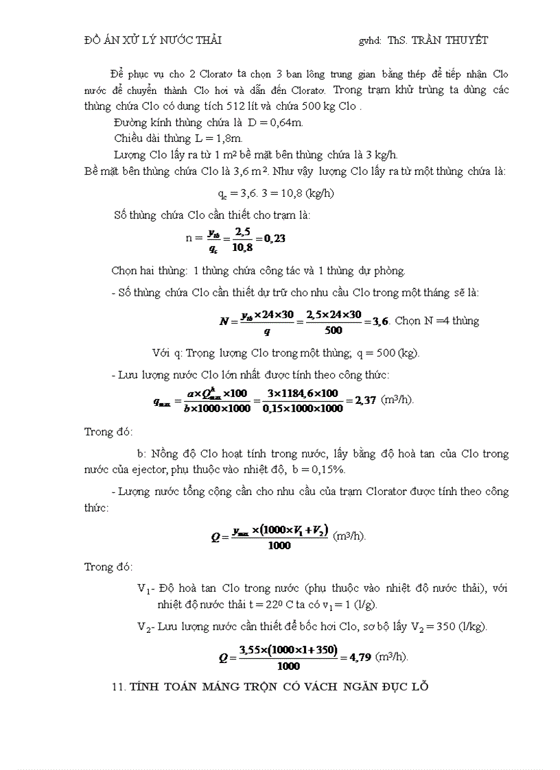 image for page Đồ án môn học xử lý nước thải Thiết kế sơ bộ trạm xử lý nước thải
