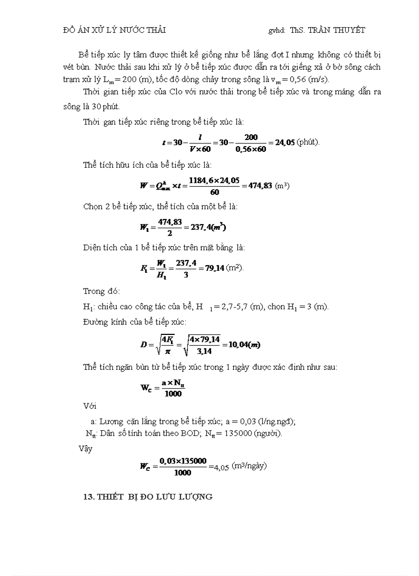 image for page Đồ án môn học xử lý nước thải Thiết kế sơ bộ trạm xử lý nước thải