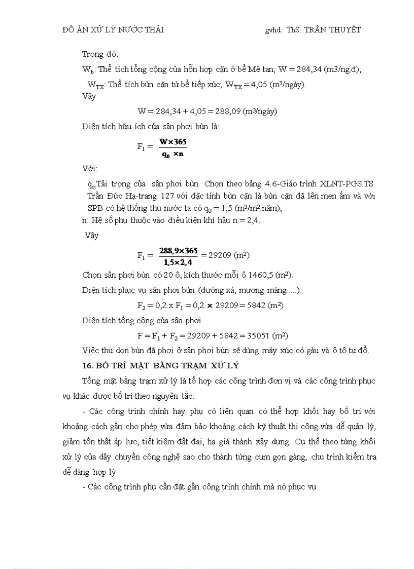 image for page Đồ án môn học xử lý nước thải Thiết kế sơ bộ trạm xử lý nước thải