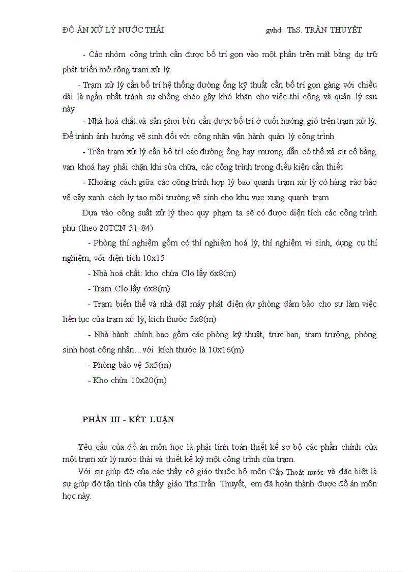 image for page Đồ án môn học xử lý nước thải Thiết kế sơ bộ trạm xử lý nước thải