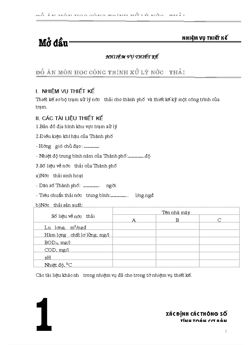 image for page Đồ án môn học công trình xử lý nước thải