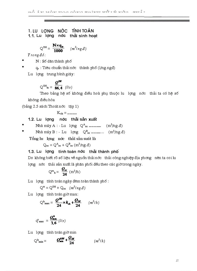 image for page Đồ án môn học công trình xử lý nước thải