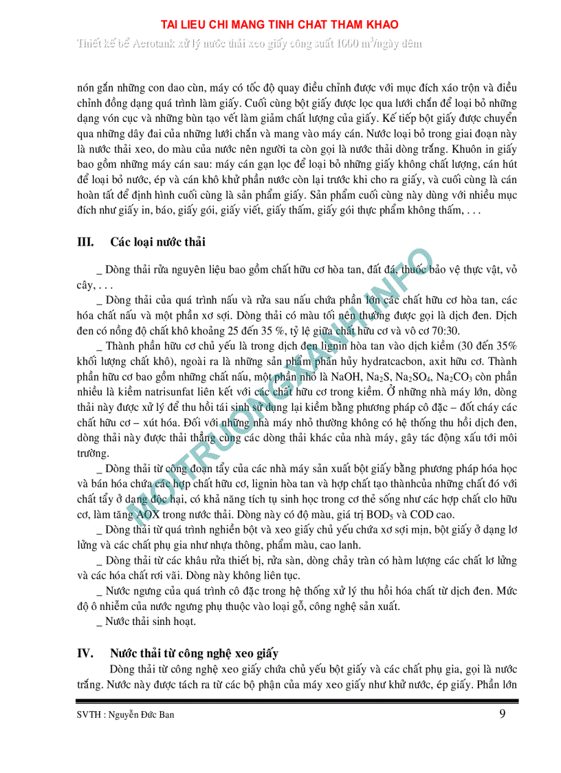 image for page Thiết kế bể aerotank xử lý nước thải xeo giấy công suất 1000 m3 ngày đêm
