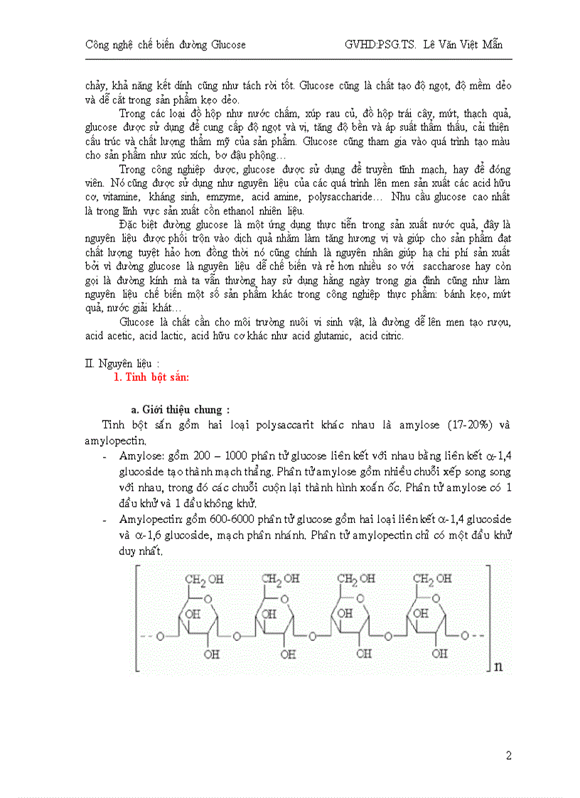 Công nghệ chế biến đường Glucose