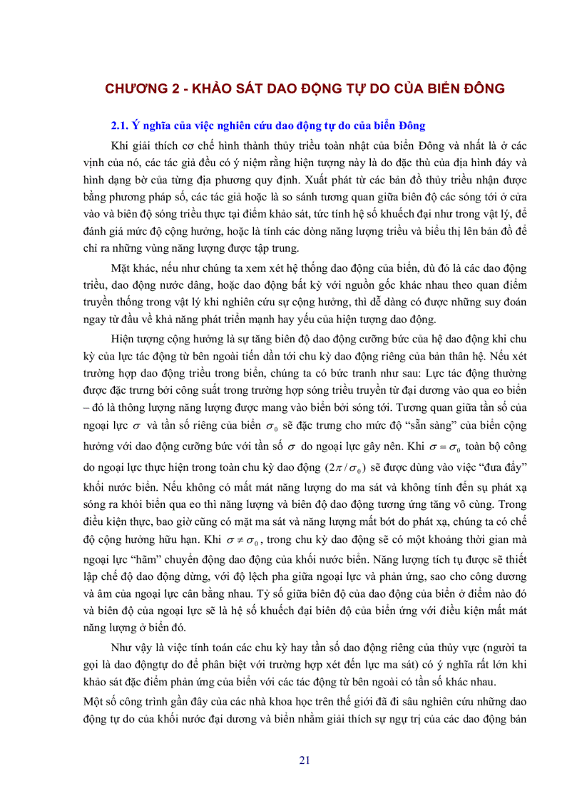 image for page Dao động tự do và dao động mùa của mực nước biển đông