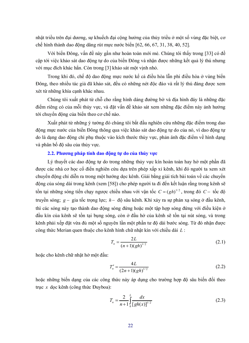 image for page Dao động tự do và dao động mùa của mực nước biển đông
