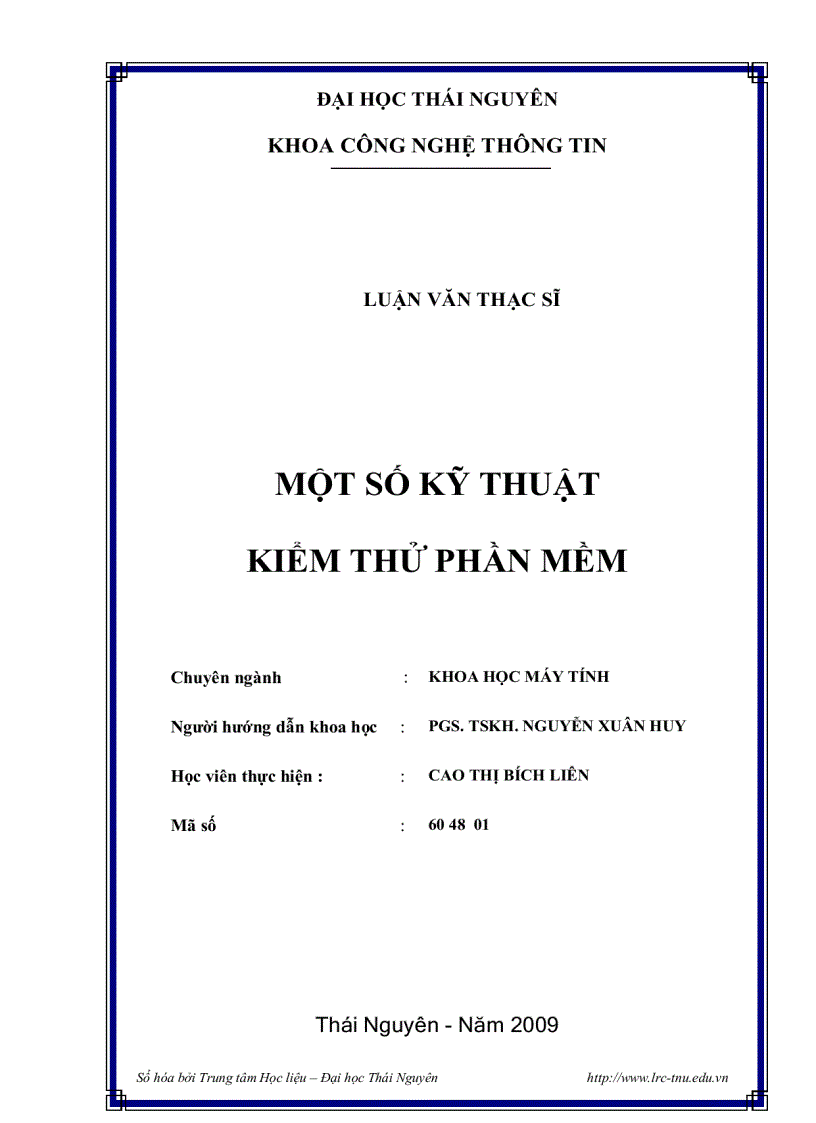 image for page Một số kỹ thuật kiểm thử phần mềm