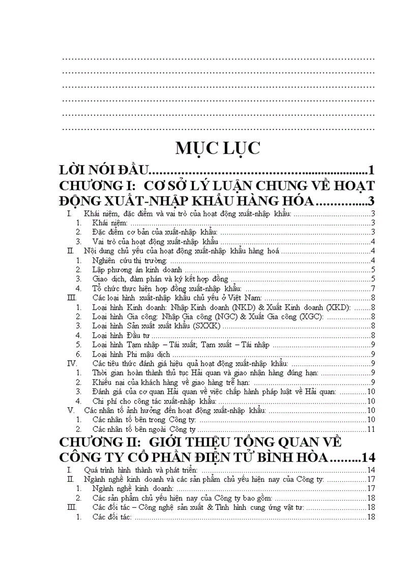 Một số giải pháp nhằm nâng cao hiệu quả hoạt động xuất nhập khẩu tại công ty cổ phần điện tử bình hòa