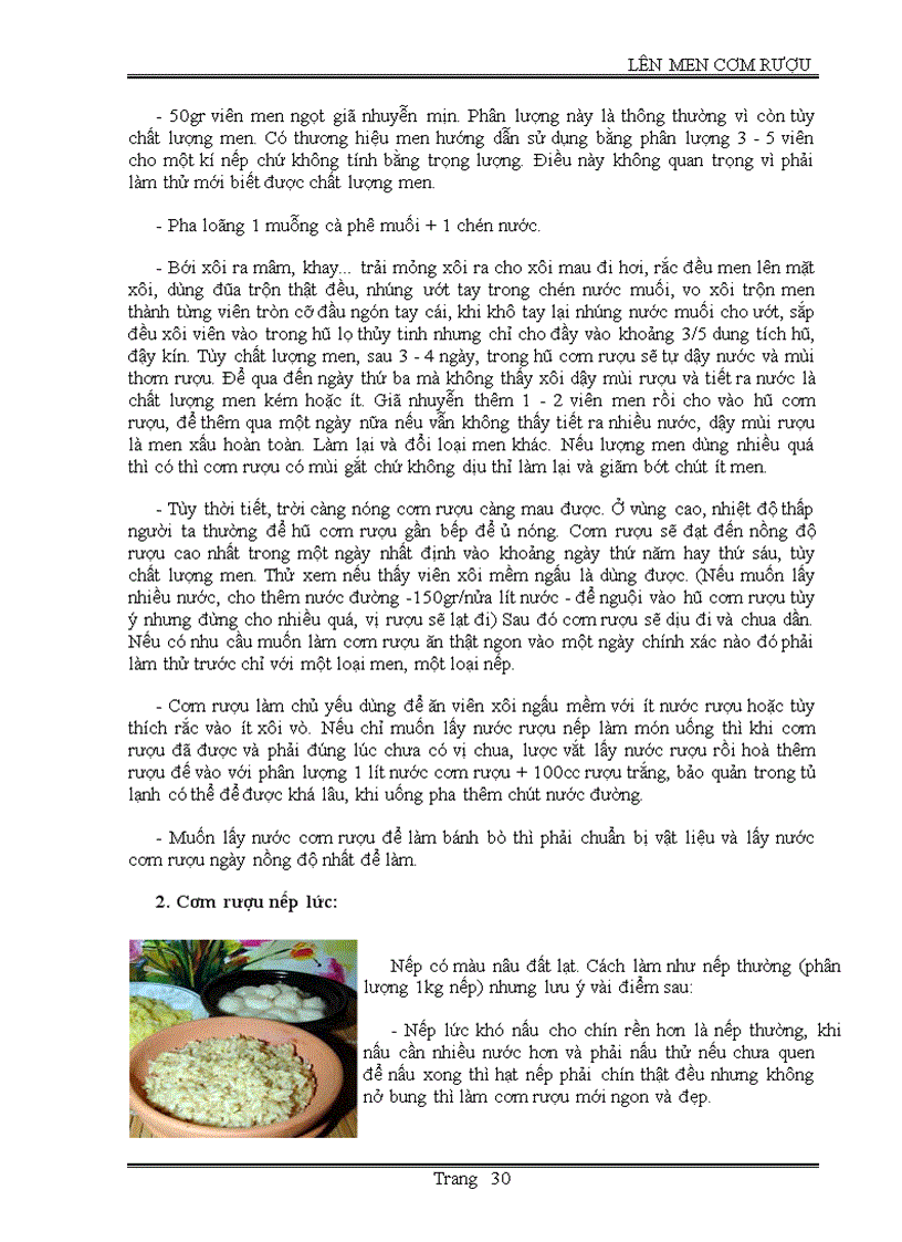 image for page Lên men cơm rượu