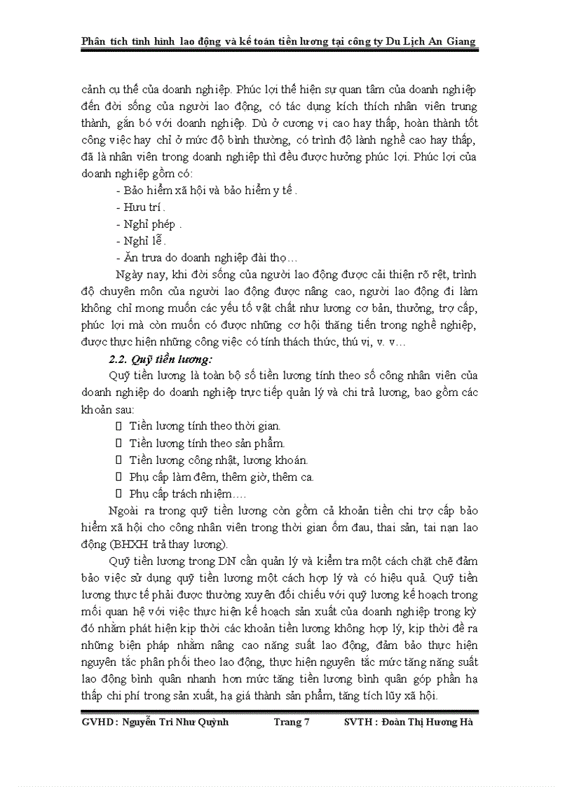 image for page Phân tích tình hình lao động và kế toán tiền lương tại công ty du lịch an giang
