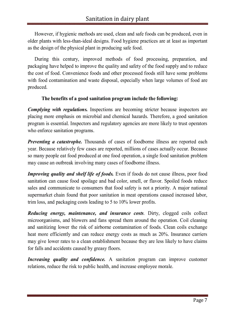 image for page Sanitation in dairy plant Vệ sinh trong chế biến sữa Đồ án tiếng Anh
