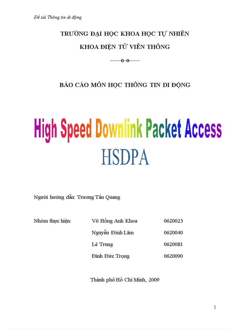 High Speed Downlink Packet Access