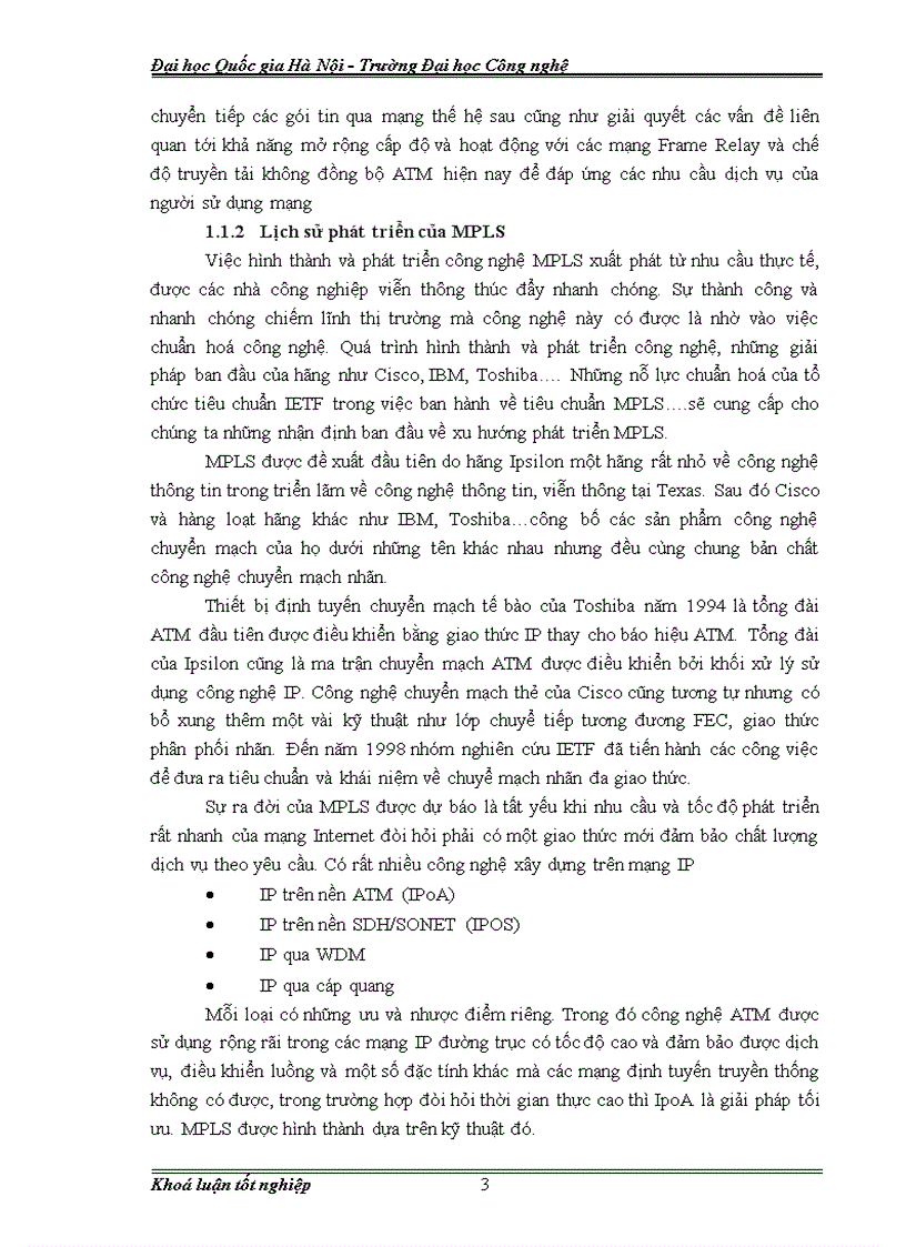 image for page Tìm hiểu khả năng ứng dụng công nghệ chuyển mạch đa giao thức nhãn MPLS trên mạng đường trục Việt Nam