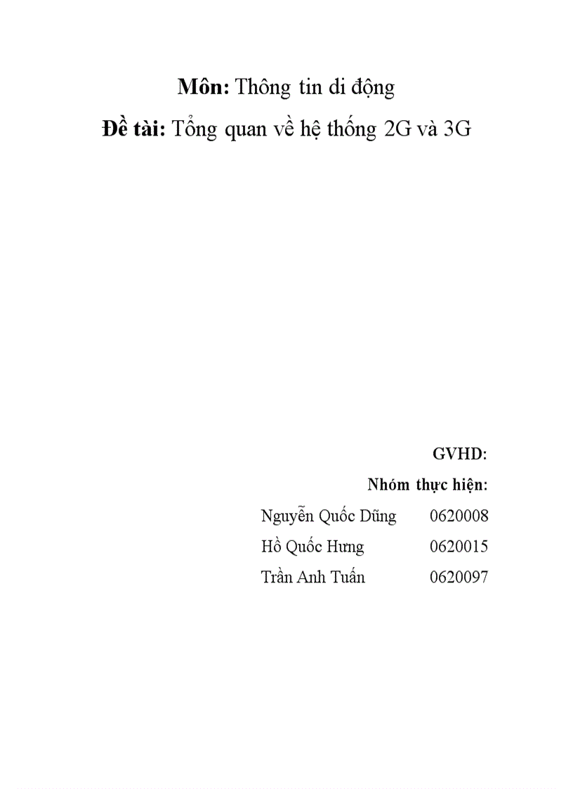 image for page Tổng quan về hệ thống 2G và 3G