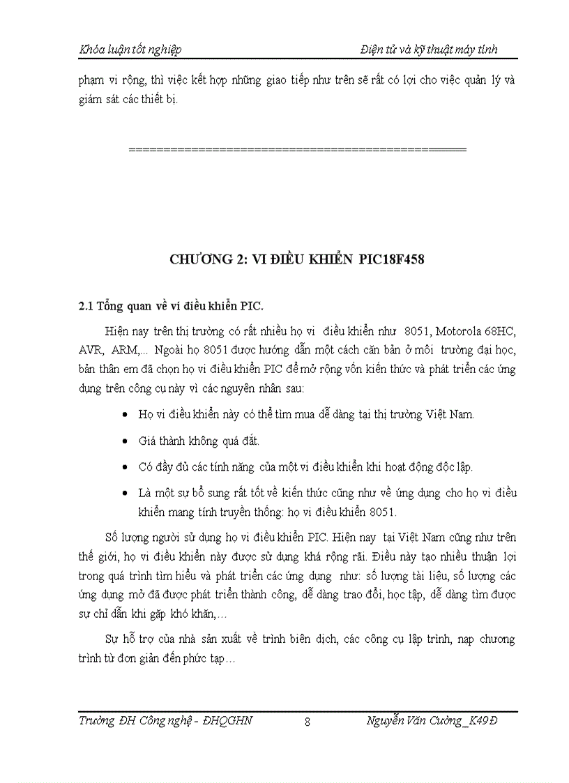 image for page Xây dựng được hệ thống thu thập số liệu đo lường trên cở sở dùng vi điều khiển PIC18F458